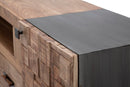 Porta Tv Mumbai 145x40x62 cm in Legno di Acacia e in Ferro Marrone e Nero