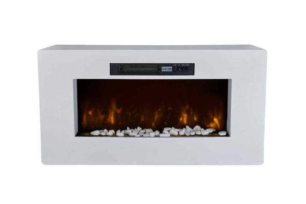 sconto Cheminée Electrique Sol Effet Flamme 2000W Chemin'Arte Méribel Blanc