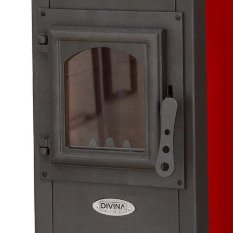Stufa a Legna 7kW 120 m3 in Acciaio Bordeaux