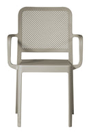 Sedia Impilabile da Giardino 56x52x86 cm in Polipropilene Tortora