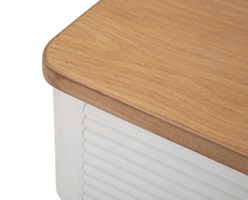 Comodino Matera 45x62x32 cm in Legno MDF e Ferro Bianco/Marrone