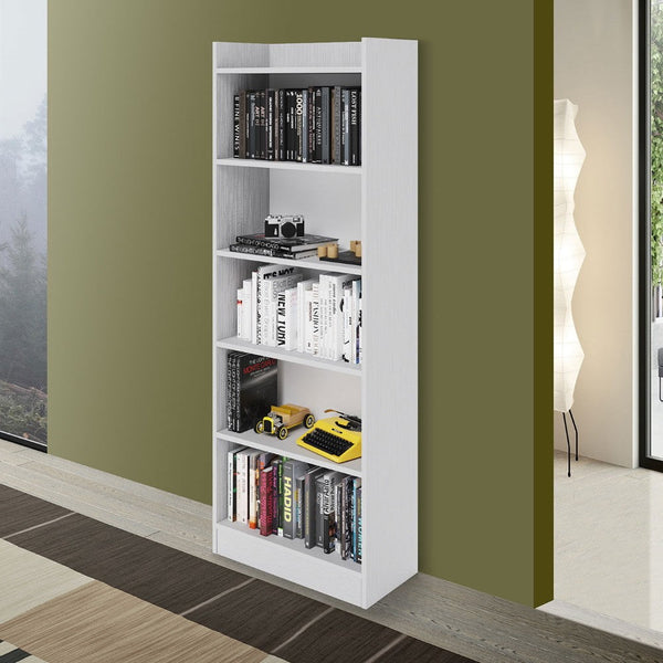 sconto Bibliothèque Alessia 64x29x180H cm frêne blanc