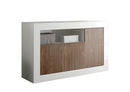 Mobile Buffet 3 Ante 138x42x86 cm in Legno TFT Lipari Bianco e Noce