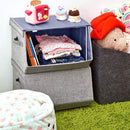 Contenitore Portaoggetti Pieghevole H25xP32xL38 cm con Manici Laterali in tessuto