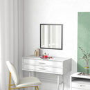 Specchio da Parete Rettangolare 50x50 cm con Ganci in Vetro e MDF Nero      