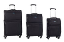 Set 3 Valigie Trolley Espandibile in Poliestere TSA Ravizzoni Manila Nero