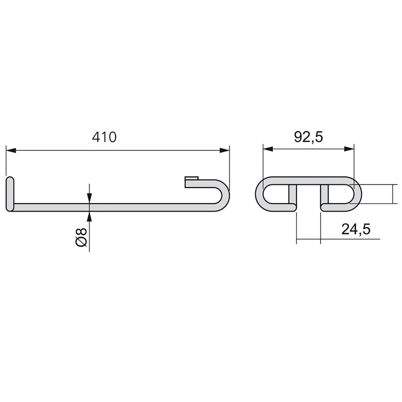 Portabicchieri Sottopensile 41 cm Porta Calici Coppe in Acciaio Cromato Emuca