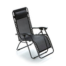 Sedia Sdraio Zero Gravity Reclinabile Pieghevole in Acciaio e Textilene Taddei Gran Relax Nera