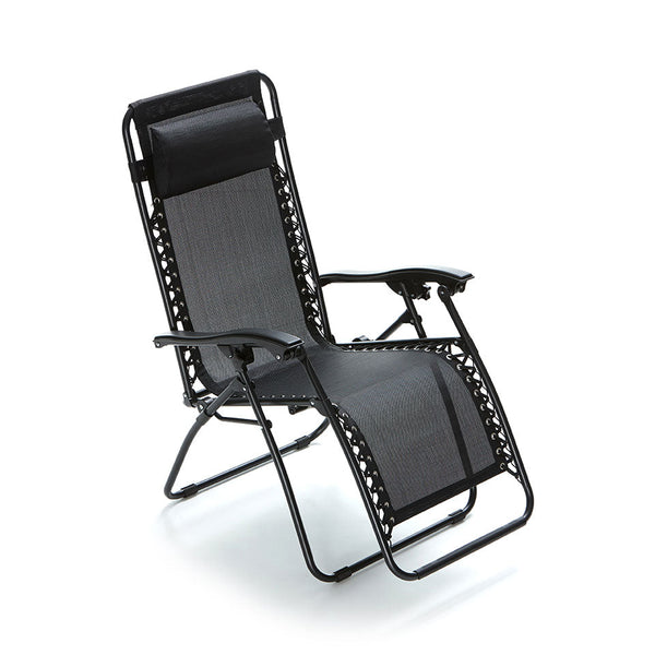 Chaise longue pliante inclinable Zero Gravity en acier et textilène Taddei Gran Relax Noir prezzo