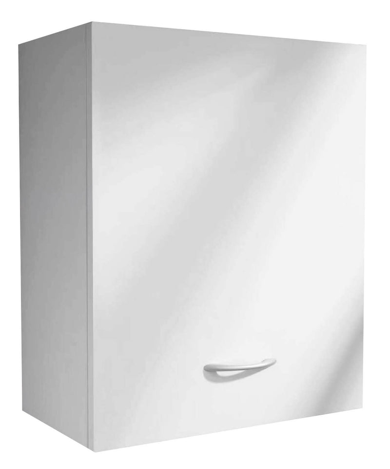 Mobile Pensile da Bagno 1 Anta in Nobilitato 48x48 cm Ambrosini Perla Bianco Opaco