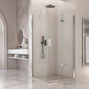 Box Doccia Angolare 1 Anta a Libro in Cristallo Trasparente 6mm H195 Bonussi Eloisa Varie Misure