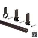 Set 2 Bastoni Appendiabiti per Armadi Rotondi 95 cm in Alluminio Emuca Grigio Metallizzato