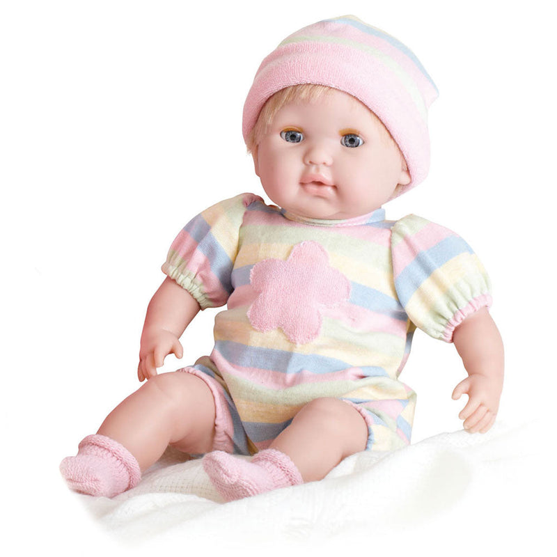 Bambola Bebè con Vestitino a Righe Colorate 38cm JC Toys