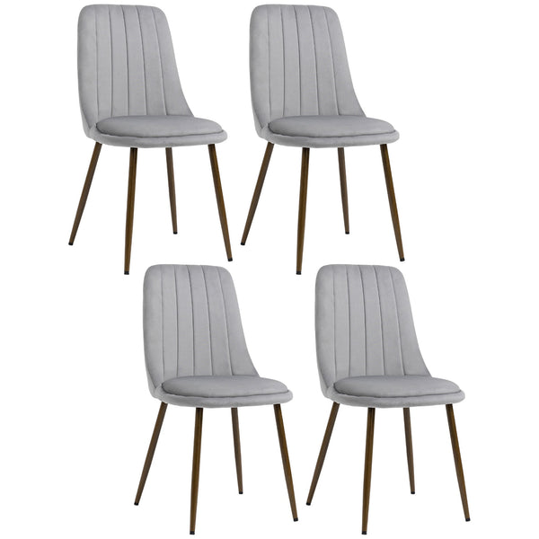 Lot de 4 chaises rembourrées 47x55x86 cm en polyester et acier gris acquista