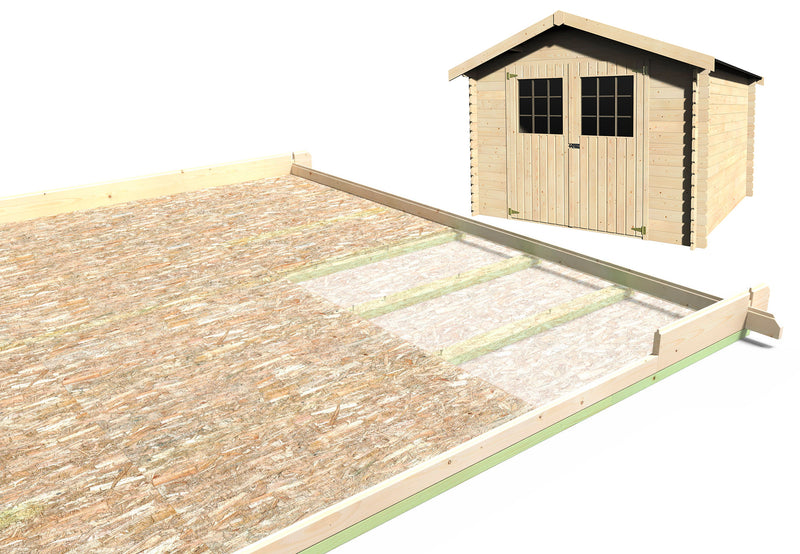 Pavimento 3x3m in Legno per Casetta Box da Giardino Flosobrak