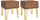 Set 2 Comodini 39,5x41x49 cm 1 Cassetto in Truciolato Marrone