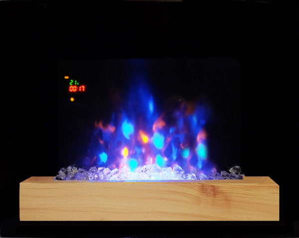 Cheminée Murale Electrique Effet Flamme 2000W Chemin'Arte Feu Bois Noir online