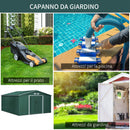 Casetta Box da Giardino in Lamiera 3,4x3,86x2 m Verde