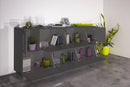 Credenza 7 Ante 200x41,4x86 cm Bloom Grigio Antracite Laccato Lucido
