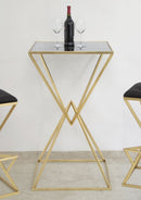 Tavolo da Bar Piramid 60x60x105 cm in Ferro e Vetro