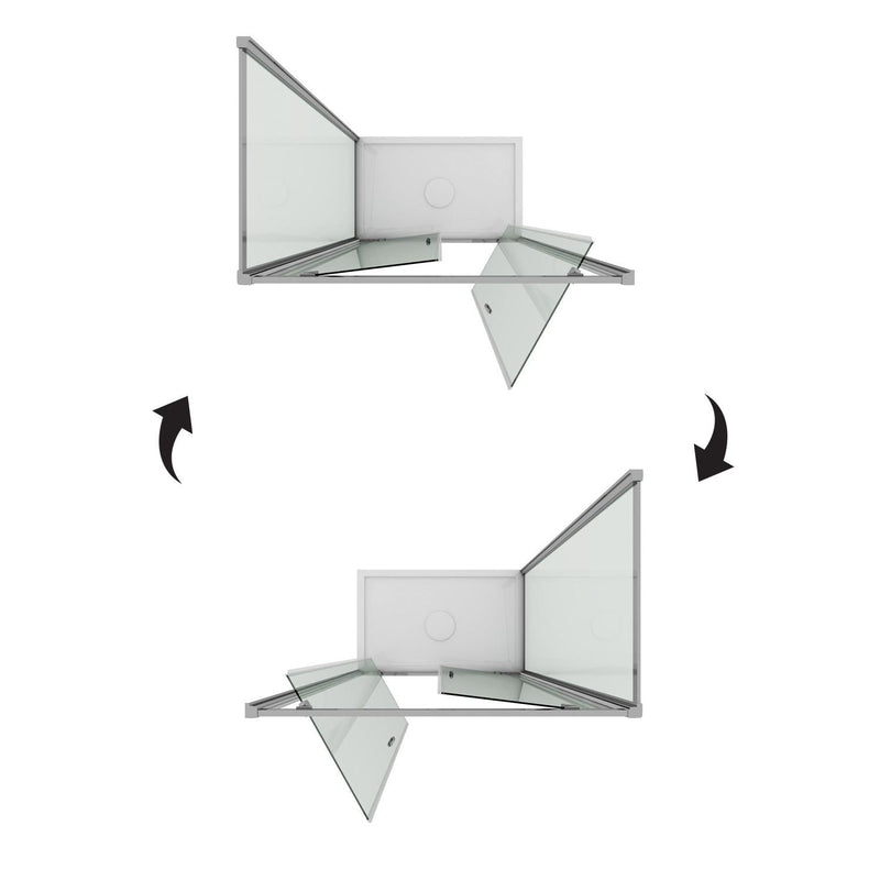 Box Doccia Angolare 2 Ante Battenti In Cristallo Trasparente 6mm H198 Fosterberg Aalborg Duo Varie Misure
