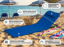 Stuoia Lettino da Spiaggia Rodi 49x170x26 cm Schienale Regolabile in Tessuto Oxford Azzurro