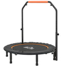 Mini Trampolino Fitness Ø114 cm Pieghevole con Manubrio Regolabile in Altezza Arancione e Nero      