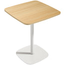 Tavolo da Pranzo Quadrato 60x60x75 cm con Piano Effetto Legno Base in Acciaio e Piedini Antiscivolo Legno Naturale      