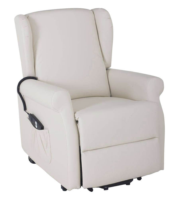 prezzo Fauteuil releveur électrique 1 moteur en faux cuir crème Margaret