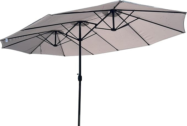 Ombrellone da Giardino 450x270A cm Trio in Acciaio e Poliestere Grigio sconto