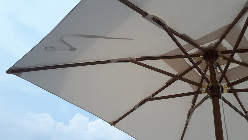 Ombrellone da Giardino 3x3 m Palo Ø60 mm in Legno Telo in Acrilico Danieli Bangkok Ecrù