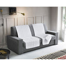 Copriseduta Divano Trapuntato in Microfibra Doubleface Bianco/Bianco