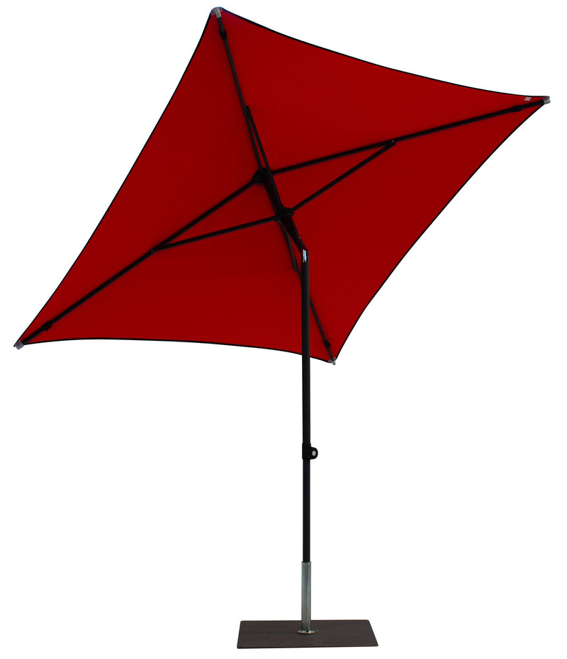 Ombrellone da Giardino 2x2 m Palo Ø38 mm in Alluminio Tessuto Dralon Acrilico Border Rosso