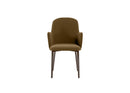 Set 4 Sedie Sophia 53,5x62,5x80 cm in Tessuto Easy-Clean Gambe in Metallo Bronzo Marrone      