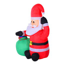 Babbo Natale Gonfiabile luminoso a LED in Poliestere con Ventilatore 70x45x120 cm 