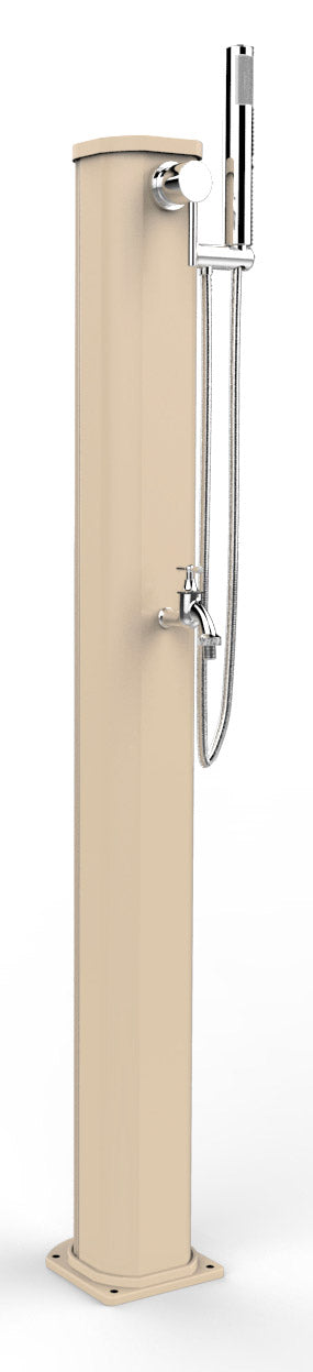 sconto Doccia Solare da Esterno Giardino 20L Miscelatore Doccetta e Lavapiedi Arkema Jolly Go Champagne Bronze