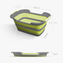 Cesto per Biancheria Richiudibile 27 Litri con Manici e Tappo in Silicone Verde