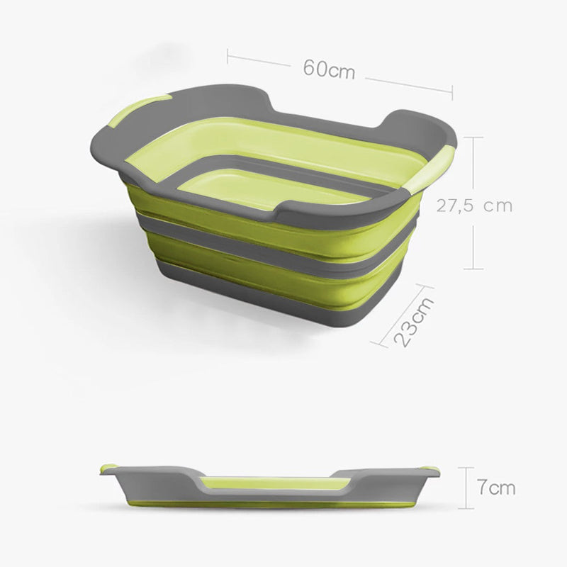 Cesto per Biancheria Richiudibile 27 Litri con Manici e Tappo in Silicone Verde