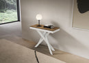 Consolle Allungabile 90-300x40x77 cm Saki Evolution Noce Gambe Bianche 