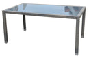 Tavolo Rettangolare da Giardino 210x110 cm in Wicker Piano in Vetro Vorghini Matera
