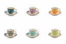Set 6 Tazzine Caffè con Piattino in Gres 50 ml Villa d'Este Home Tivoli Margarita