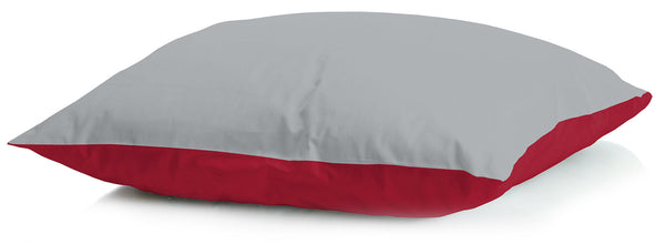 sconto Oreiller en plumes d'oie avec taie d'oreiller double face bordeaux/gris clair