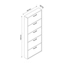 Scarpiera Salvaspazio 5 Ante 15 Paia 65x15x164 cm in Truciolare Nobilitato Bianca