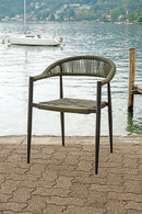 Sedia  da Giardino 56x78x59 cm Milano con Corda Sintetica e Allumino Antracite e Verde