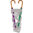 Portaombrelli da Ingresso Design Floreale Quadrato 15,5x15,5x49 cm in Ferro Bianco 