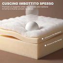 Poltrona Letto Singolo 2 in 1 Pieghevole Salvaspazio 94x63x89 cm con Cuscini in Tessuto Misto Lino-Velluto Grigio Scuro      