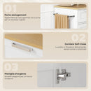 Carrello da Cucina 62x40x87 cm con Cassetto Armadietto Portasciugamani e 3 Portaspezie in Legno Bianco      