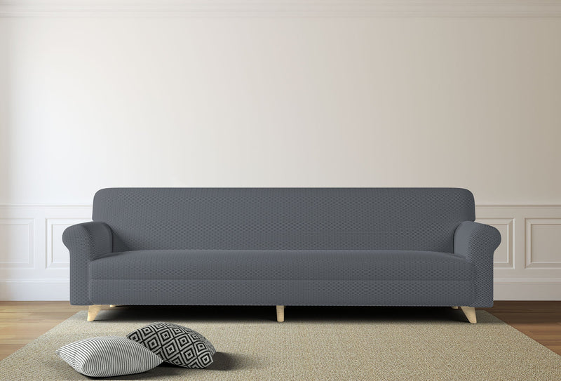 Copridivano Elasticizzato in Poliestere e Cotone Fashionable Grigio Scuro