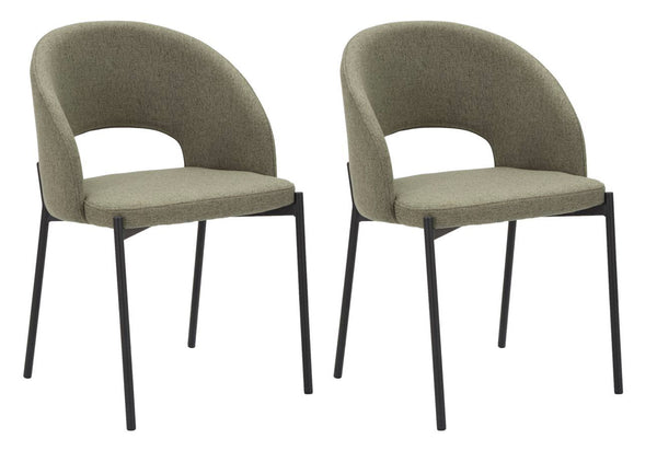 prezzo Set 2 Sedie Helsinki 51x80x53 cm in Tessuto Verde/Nero