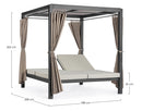 Letto a Baldacchino da Esterno 188x208x205h cm con Tende Laterali Struttura in Alluminio Dream Antracite  